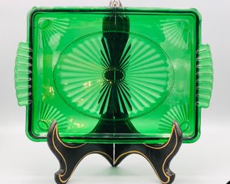 Vintage Avon emerald accent tray
