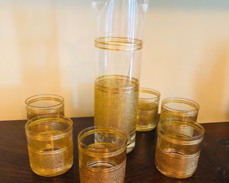 Culver vintage burlap martini set