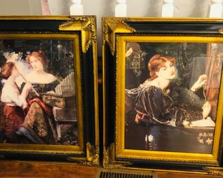 Framed prints by Dante Rossetti the second was painted in 1872 with Alexa Wilding as the model.