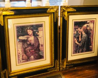 Pair of framed prints of ladies