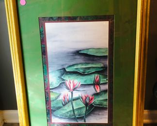 Framed water lily print
