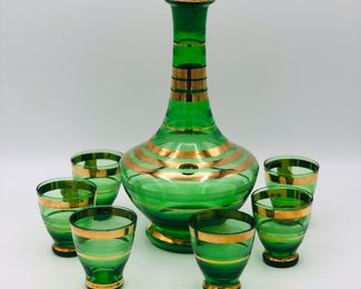 Toscant hand made Czech MCMbar decanter set