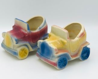 Vintage Shawnee car planters 