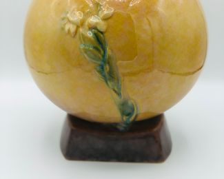 Roseville wincraft 1948 apricot pedestal rose bowl