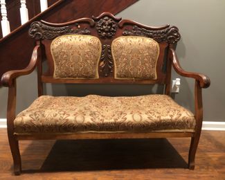 Victorian settee has two matching side chairs