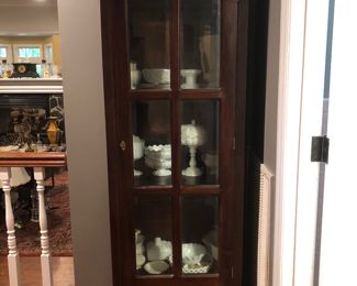2 glass front door curio with drawer