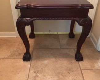 Pair of side tables ball and claw feet