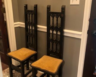 4 Jacobean prayer chairs