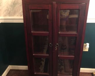 Double arch curio with glass doors