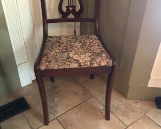 Mahogany lyre back side chairs 4!