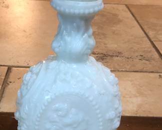 Vintage Fostoria Jenny Lind Milk Glass Decanter