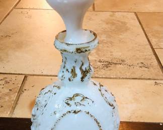 Vintage milk glass decanter 