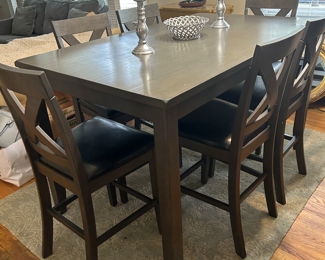 #13 High Top Table w/6 chairs  60x36x36  (as is top) $175