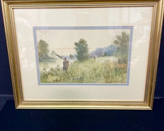 440 Paul Sawyier Print Signed Behind Glass And Frame