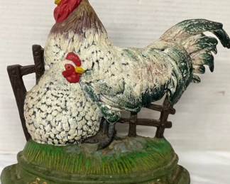 709 Vintage Cast Iron Rooster Door Stop