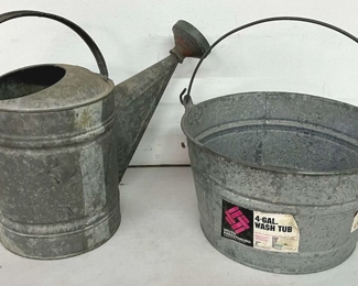 817 Vtg Galvanized Bucket Watering Can