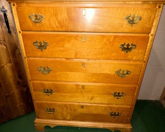Handmade Hard Maple Dresser in the Chippendale Style