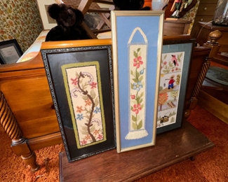 Many pcs of needlepoint ...handmade