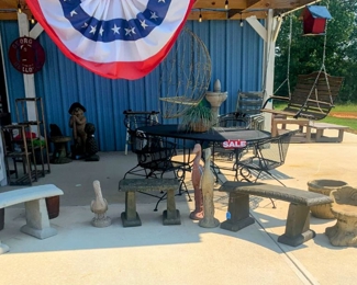 Concrete Benches, Statues, Patio Sets, Birdhouses