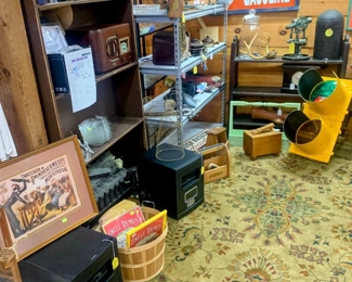 Electric Heaters, Antlers, Duck/Deer Cals, Traffic Light, Signs, Rugs