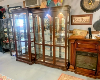 Electric Fireplace & Mantle, China Cabinet, Accent Cabinets