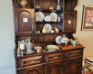 Matching vintage oak china hutch from Pine Shop in Big Rapids, MI 