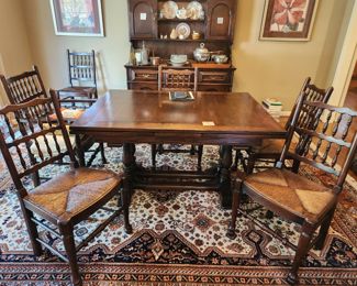 Vintage oak dining table and chairs from Pine Shop in Big Rapids, MI