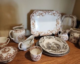Brown transfer ware collection