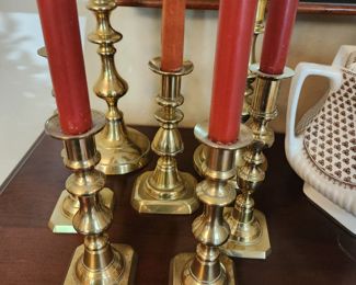 Antique brass candlesticks