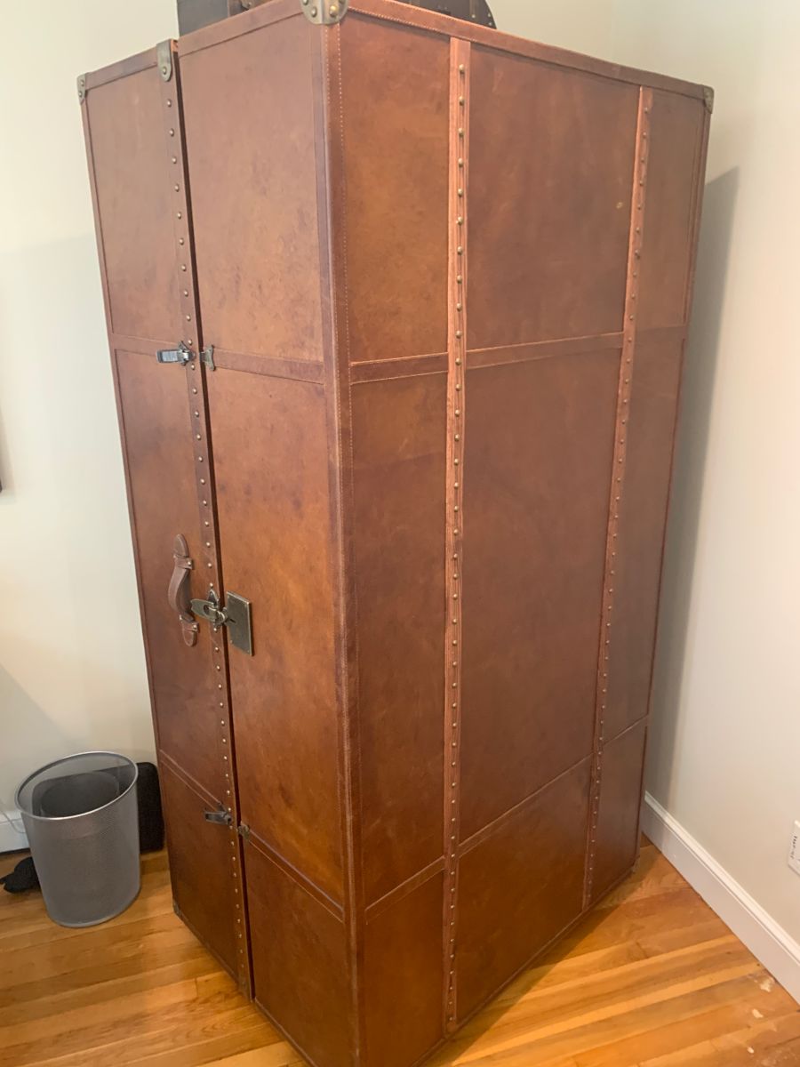Steamer Trunk shelving cabinet and desk
