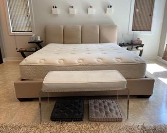 Inset box spring allows mattress to sit out of the base for easy sitting and bed making and is included. (mattress is in great shape for 15 years old, but is yours free with the bed if you want it)