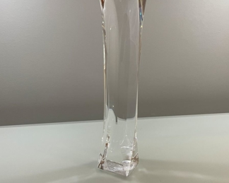 $45. Van Teal MCM Lucite Candle Holder 2ʺW × 1.75ʺD × 10.5ʺH ; brass is slightly uneven at tip. Signed Van Teal near base.
