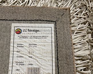 Back of rug with tag