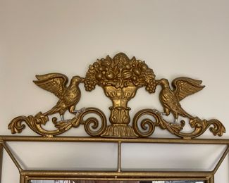 Close up of top. Mirror is heavy and has appropriate hanging apparatus.