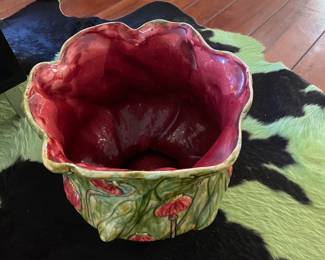 Red glaze on interior