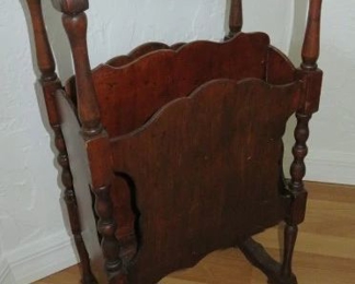 Antique Mahogany Magazine Stand