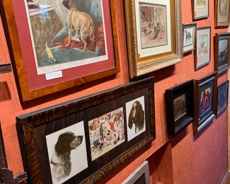 Collection of antique/vintage dog paintings/prints