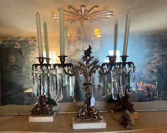 19th Century crystal three piece set