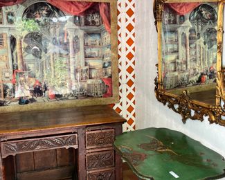 1740's Spanish desk....19th C mirror    