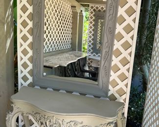Large mirror and french table