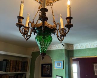 Antique Chandelier many books