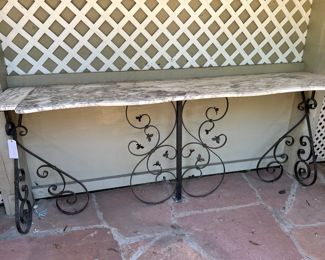 Wrought iron/marble table