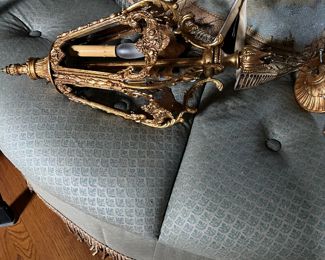 Pair of French ornate antique chandeliers