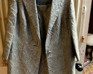 Women's suit long coat/skirt/ vintage/ Fortuny fabric