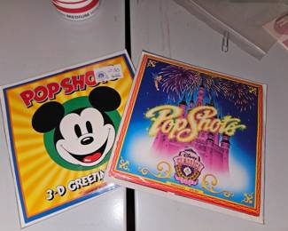 Vtg Disney Pop Shots Pop Up Cards “Pinocchio” “Steamboat Willie”!