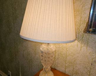 Pair pressed glass antique lamps!
