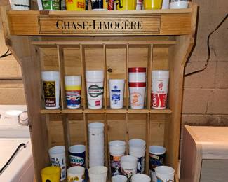 Wine Display filled with Local Souvenir Cups!