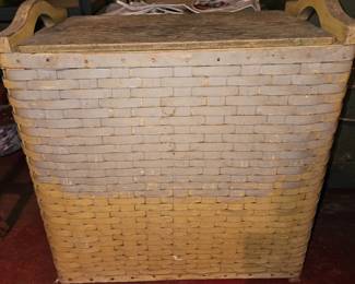 Vintage Wood Woven Hamper!