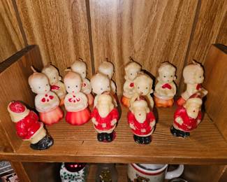 Gurley Choir Boys & Girls & Santas Vtg Candles (10) 1950!
