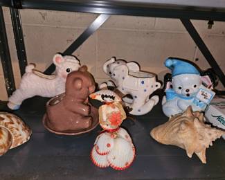 Vtg Sea Shell Lady Lamp, Vintage Baby Planters!